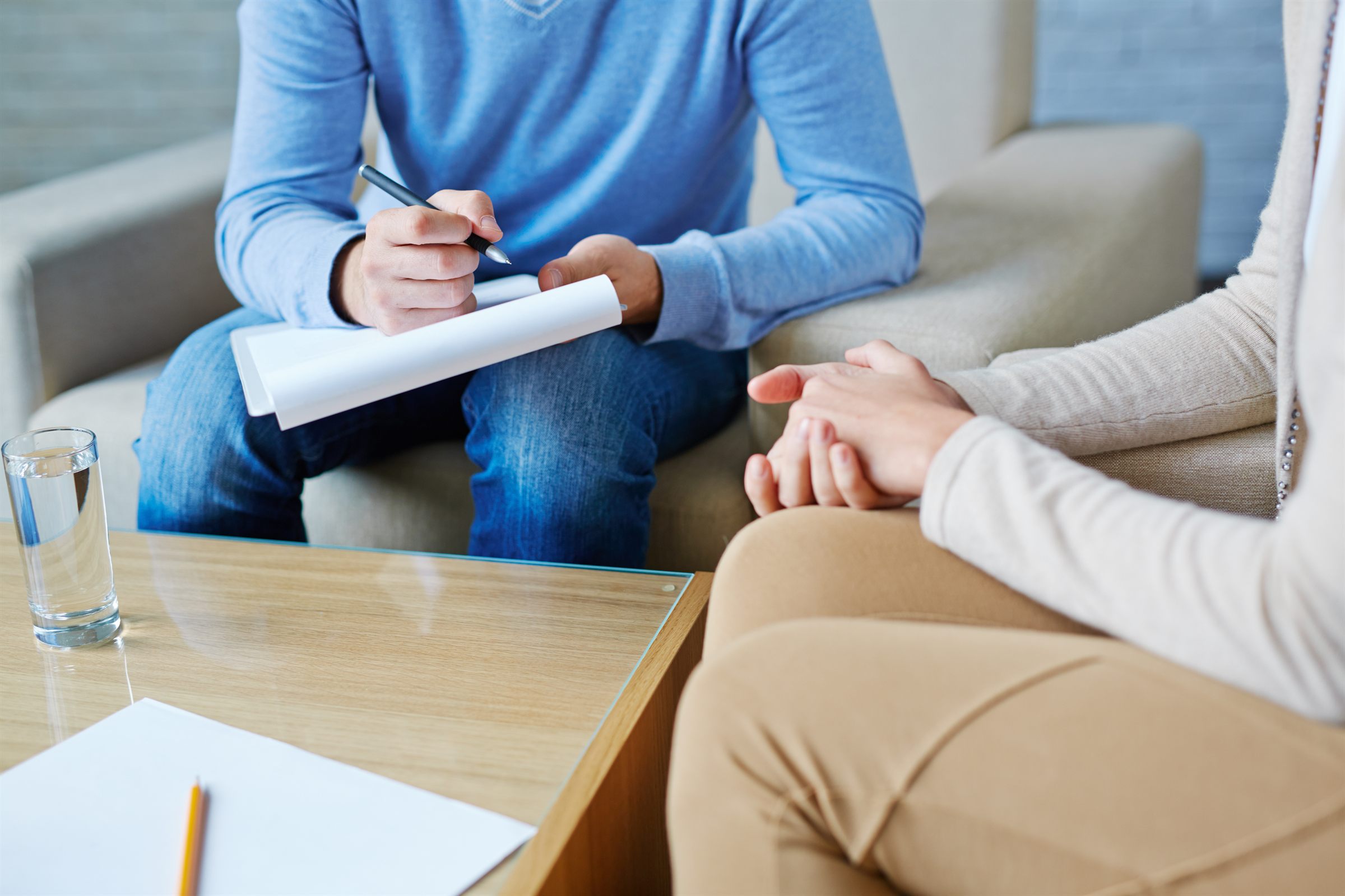 Psychologist and client in a consultation session
